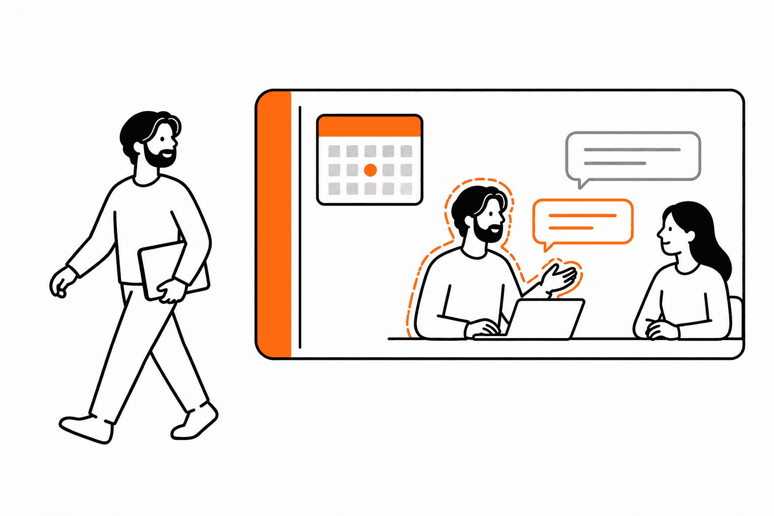 A user's digital double answers a project lead while the user steps away.